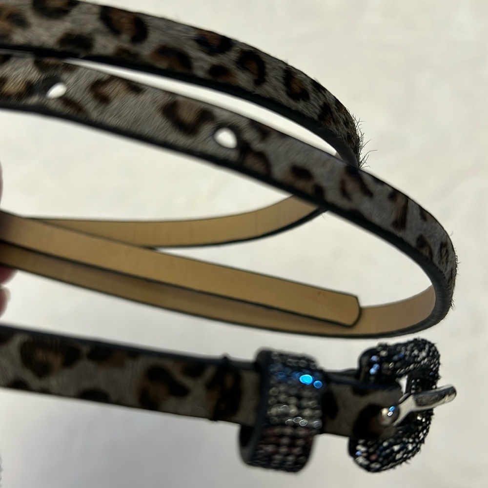 LOFT Animal Print Skinny Belt Size M